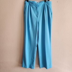 Bar III Women's Pleated Blue Pants 12 Work Pants